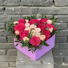 Цветочная композиция из Розы в коробке в Горный Щит