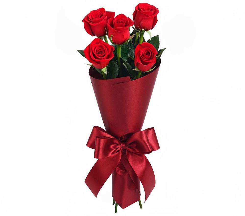 Букет 5 Красных роз Эдлесс Лав в Горный Щит