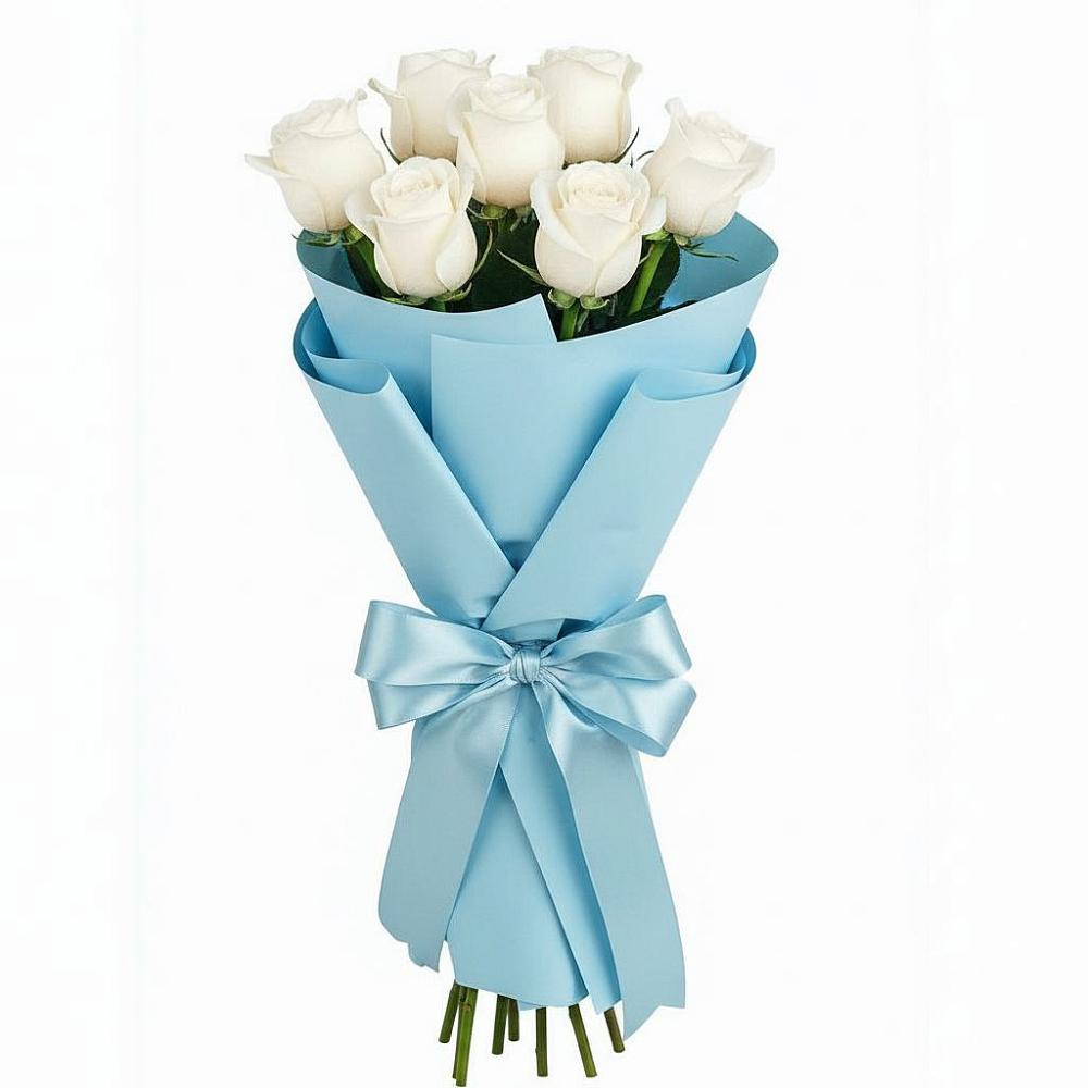 Букет 7 белых роз Проуд в Горный Щит