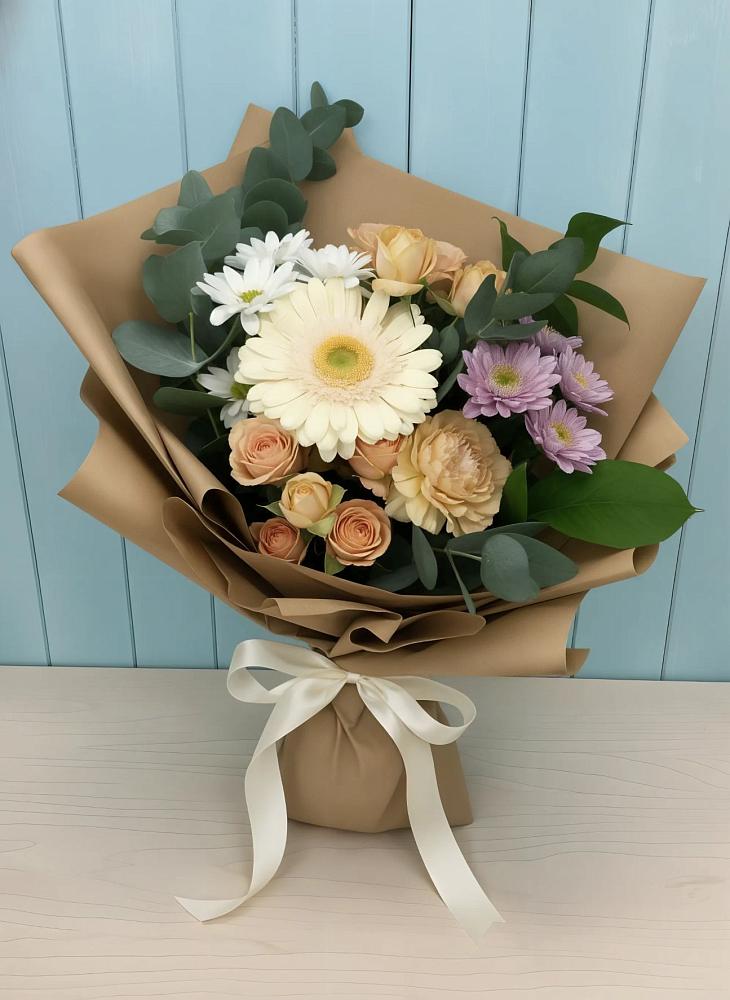 Букет цветов из: Герберы и Хризантемы в Горный Щит