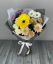 Букет цветов из:  Розы, Герберы и Хризантемы в Горный Щит