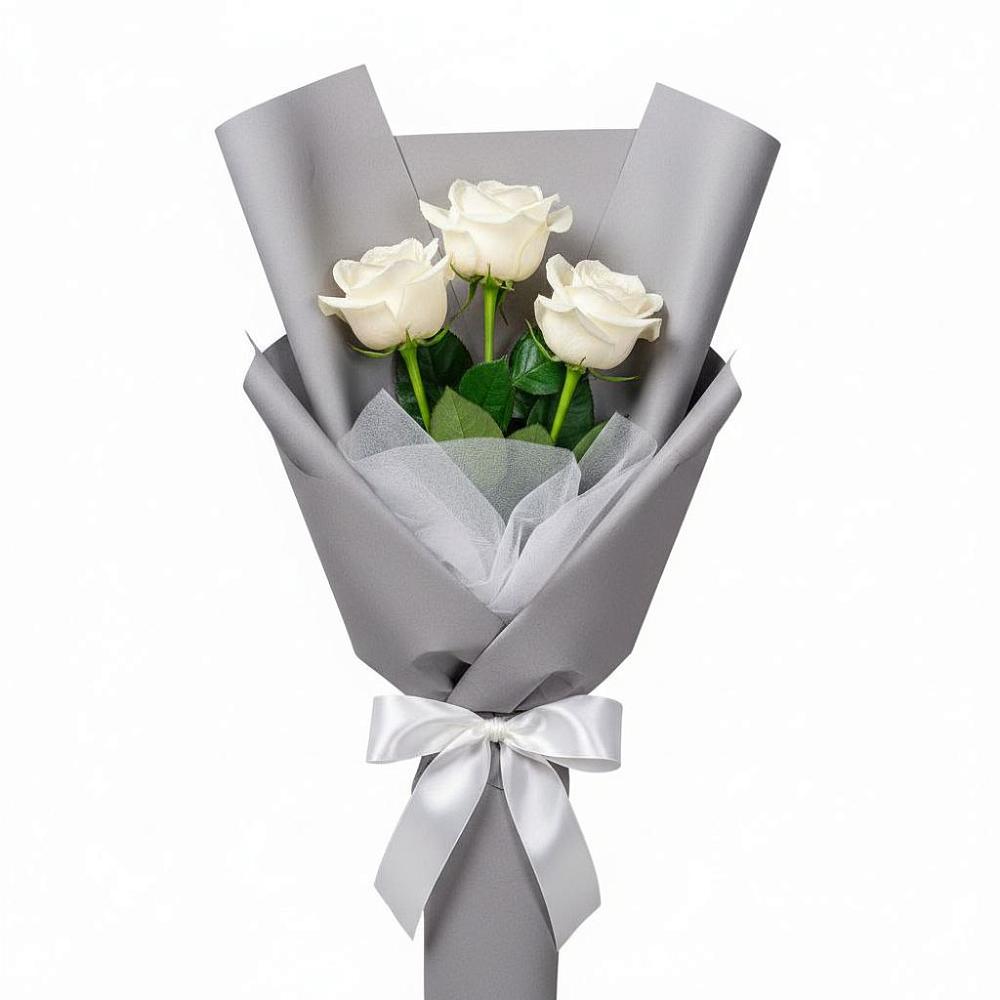 Букет 3 белые розы в Горный Щит