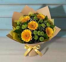 Букет цветов из:  Герберы и Хризантемы в Горный Щит