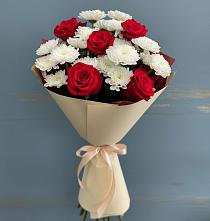 Букет цветов из:  Розы и Хризантемы в Горный Щит