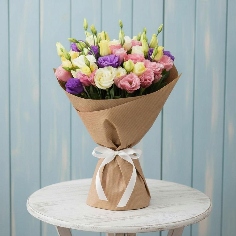 Букет цветов из: Лизиантусы в Горный Щит