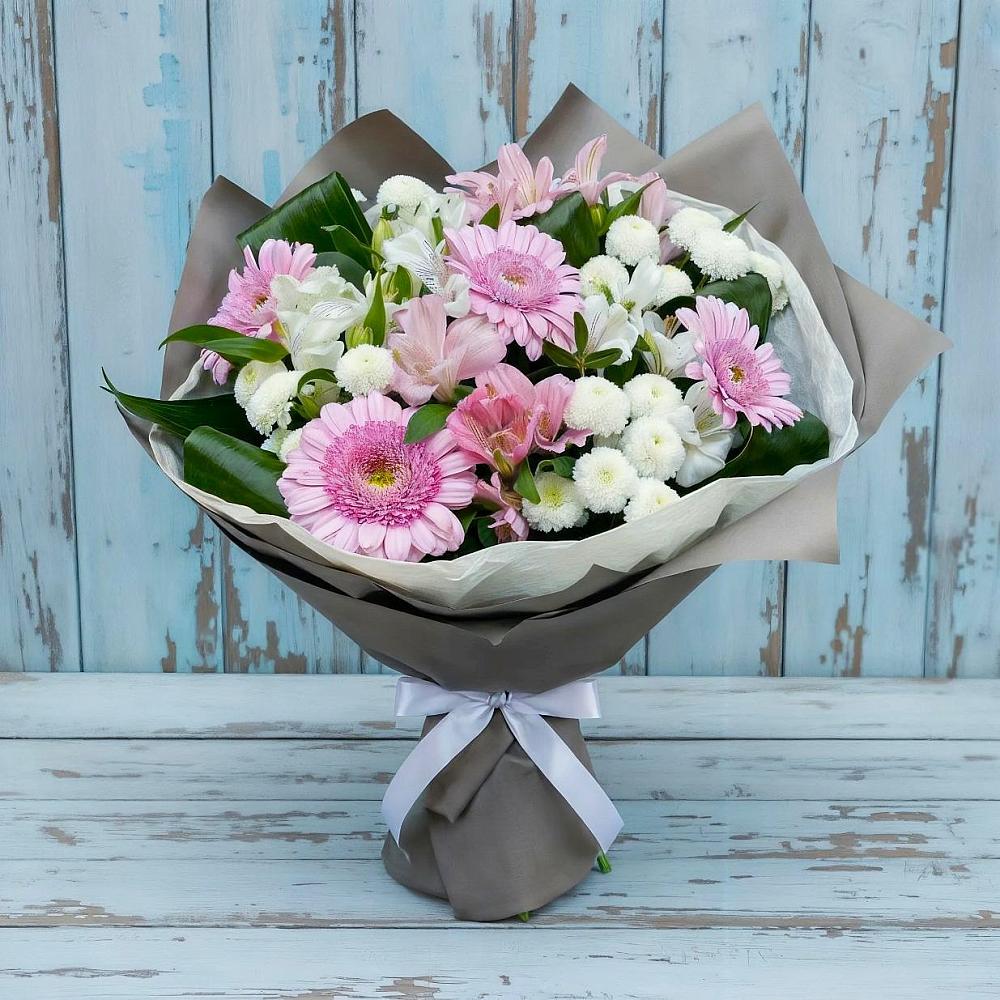 Букет цветов из: Герберы, Альстромерии и Хризантемы в Горный Щит