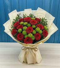 Букет цветов из:  Розы и Хризантемы в Горный Щит