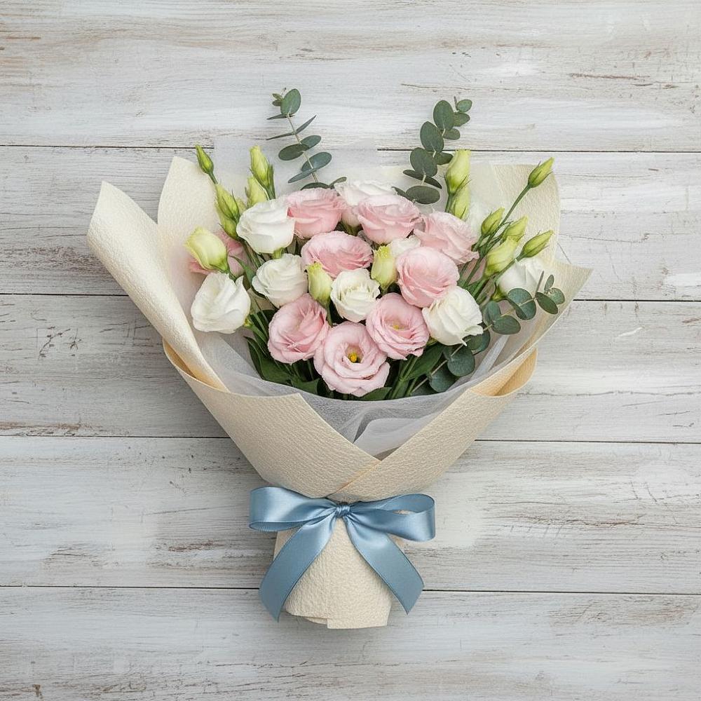 Букет цветов из: Лизиантусы в Горный Щит